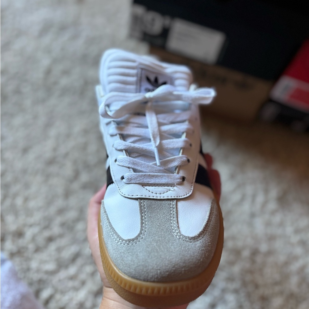 Adidas Samba White and Black with Gum Sole - Picture 3 of 10